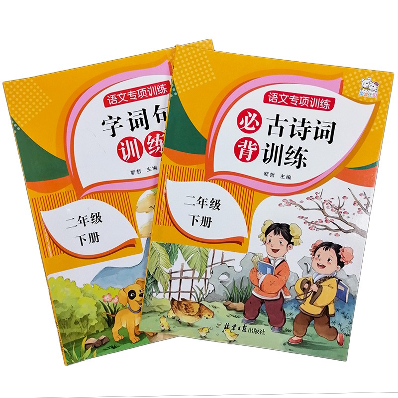 二年级下册 字词句训练+古诗词训练 语文同步思维专项训练 套装共2册 二年级语文教材同步练习训练