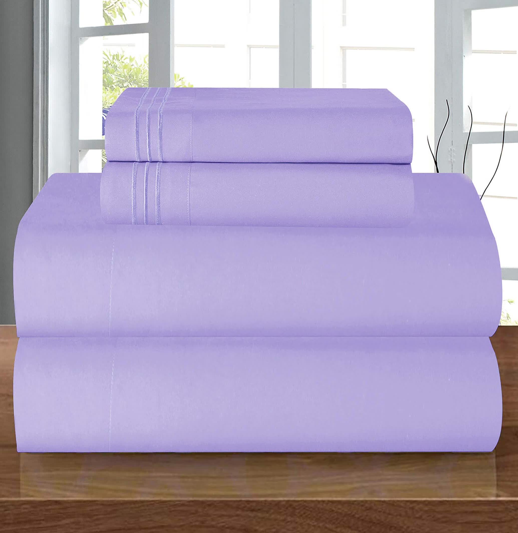 Elegant Comfort 1500支微纤维床单套装 薰衣草紫 深口袋四件套 40cm