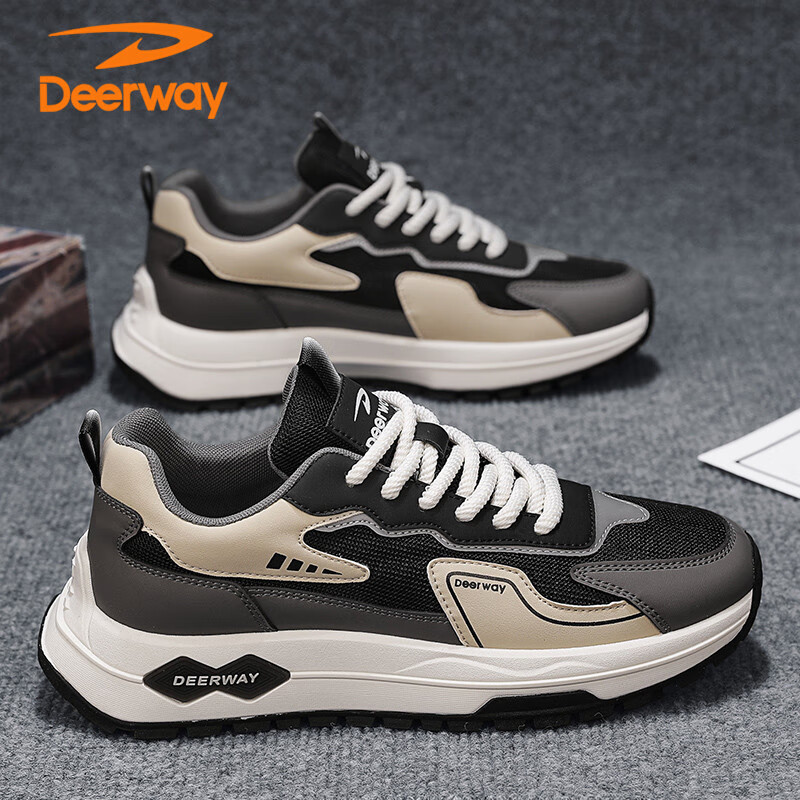 �¶��ݣ�DEERWAY���˶�Ь��Ь2025�＾Ь���аٴ����ϵ�Ь��ʿ�ܲ�Ь ��ɫ 41