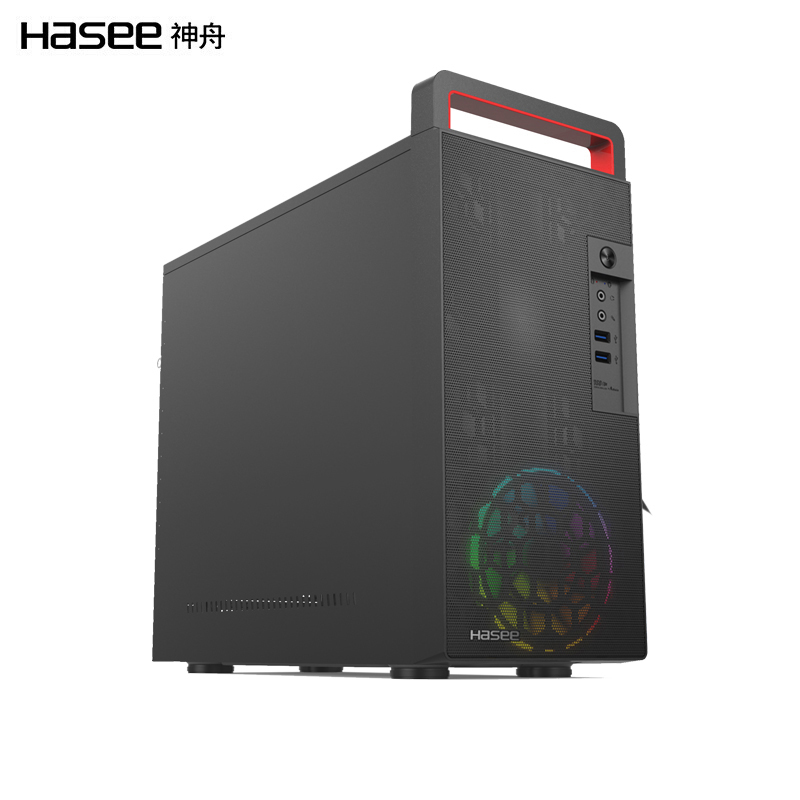 X舟（HASEE）战XK4A5 十代设计师游戏台式电脑主机 （i5-10400 16G 256G+1T RX550 4G 独显 WIN10）