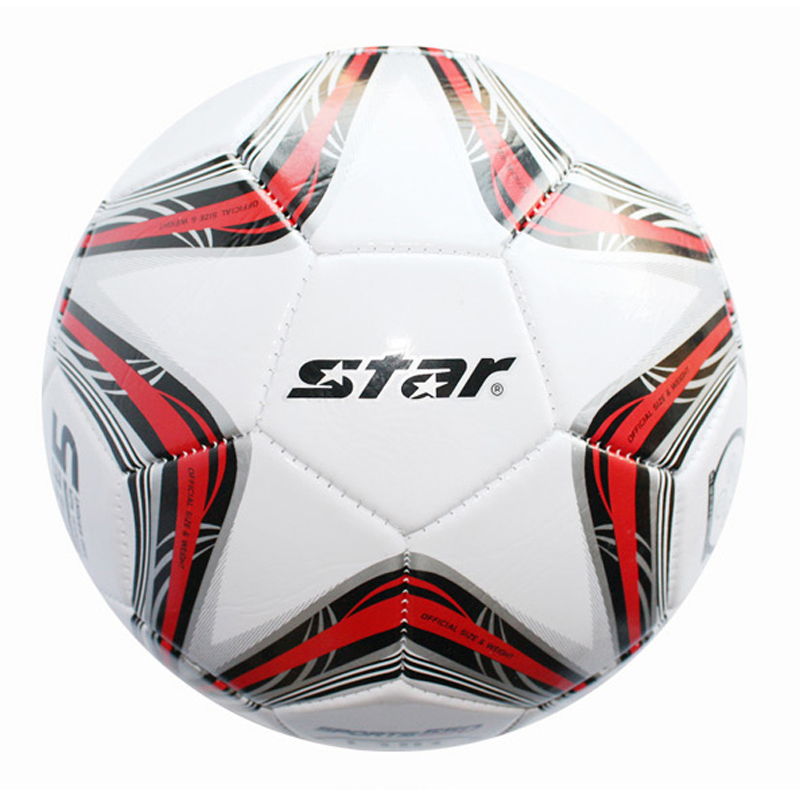 Star世达足球 标准5号成人室内外4号青少年小学生3号儿童手缝训练比赛zuqiu 5号球 红色PVC(SB8235-04)