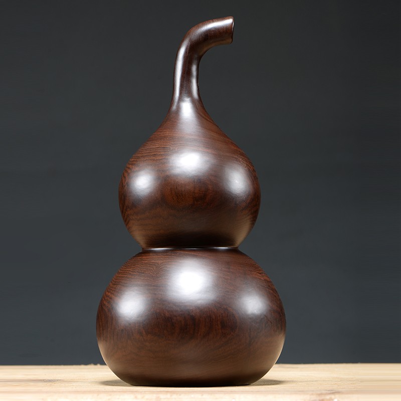 仙将黑檀木葫芦摆件实木雕刻葫芦家居客厅玄关电视柜木葫芦送礼工艺品