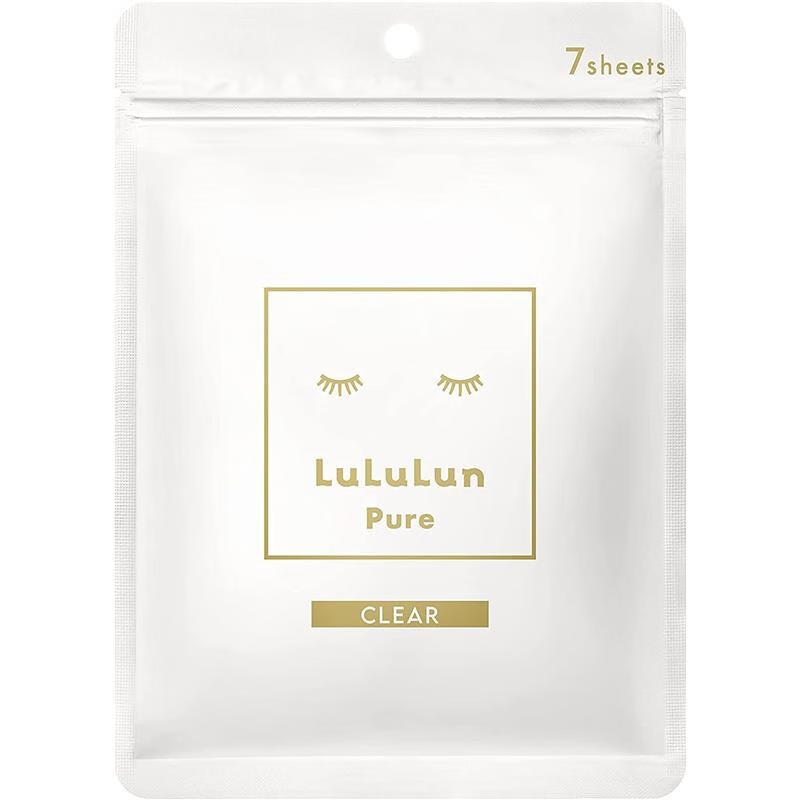 lululun【日本直邮】lululun k老面膜Over45熟龄肌保湿型美白型 纯白小白盒 透明美白面膜7片