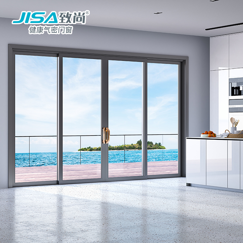 门窗风致推拉门厨房阳台推拉门隔断门户外大门高端定制推拉门 星空灰