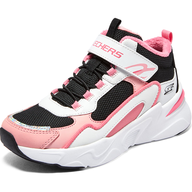 Skechers斯凯奇童鞋保暖女童休闲老爹鞋魔术贴运动鞋儿童棉鞋 302583L