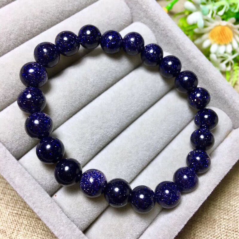 珍爱妃星空蓝砂石手链  似青金石单圈男女情侣水晶手串蓝沙石礼物 8mm