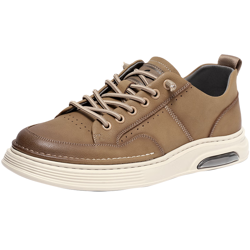 森達雙11復古板鞋男秋新商場(chǎng)同款休閑鞋男士1HP01AM3 黃色 43