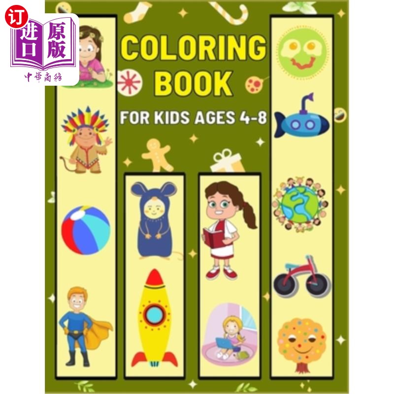 【中商海外直订】coloring book for kids ages 4-8: gift f.