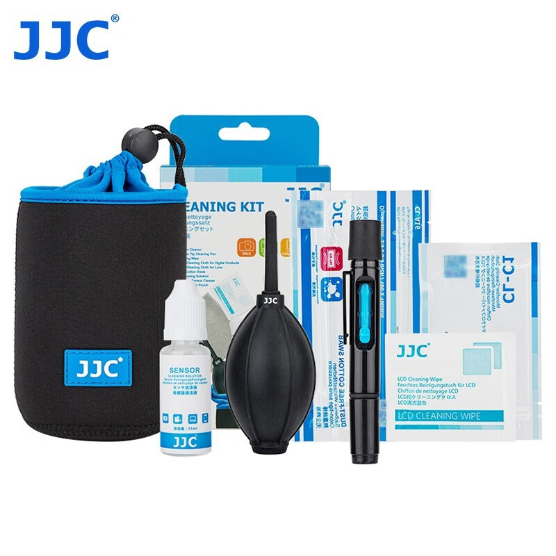 JJC 相机清洁套装 单反镜头清洗工具 布 纸 笔 湿巾 强力气吹 皮老虎 吹气球 CMOS传感器清洁棒 手机电脑屏幕