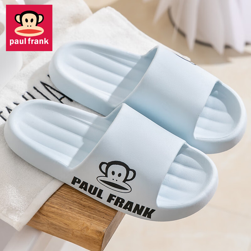 PaulFrank大嘴猴凉拖鞋女夏厚底软弹家居浴室洗澡拖鞋PF5728天蓝38-39