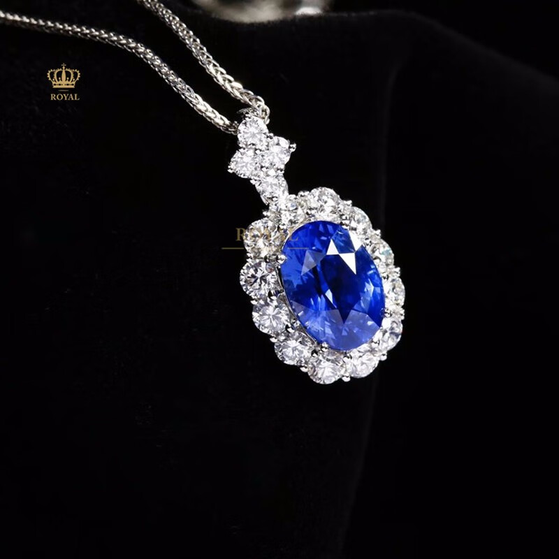 65克拉吊坠无烧椭圆送人女朋友老婆节生日订结婚礼物 2.65蓝宝石项链