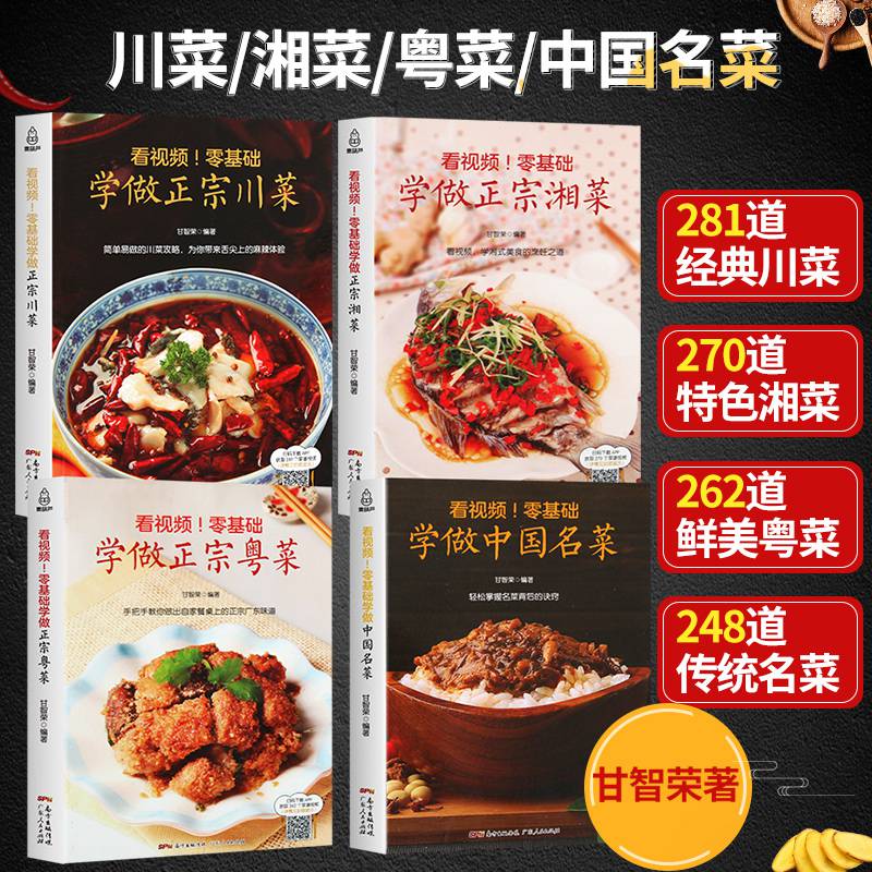 川菜 湘菜 粤菜 中国名菜川菜菜谱大全四川川菜书籍湘菜菜谱大全湖南