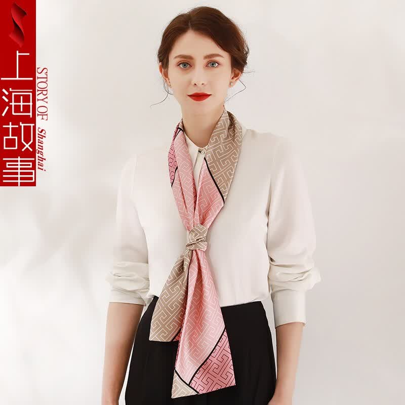 上海故事丝巾 新款长条仿真丝衬衫配饰丝带小丝巾春秋薄女长围巾长款百搭提升气质丝巾 奢美心纪 浅粉怎么样,好用不?