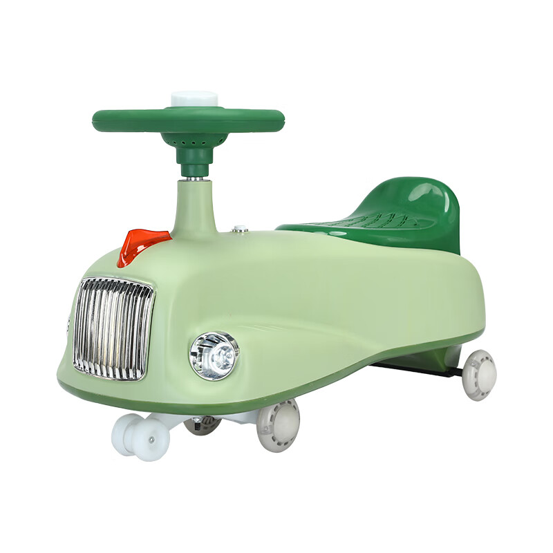 MEACOOL扭扭车儿童溜溜车1-3岁防侧翻男女宝宝加长双人可坐妞妞车溜溜车 白红色【闪光静音轮+加长车身】