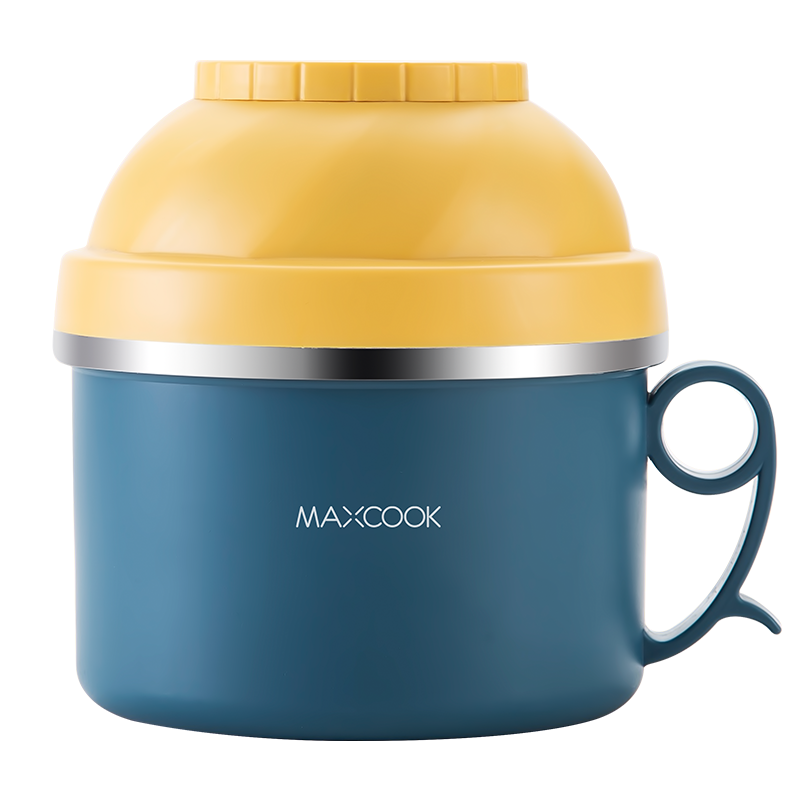 美厨（maxcook）304不锈钢饭盒 泡面碗快餐杯学生 二层多用便当盒 带餐勺MCFT6976 43.12元