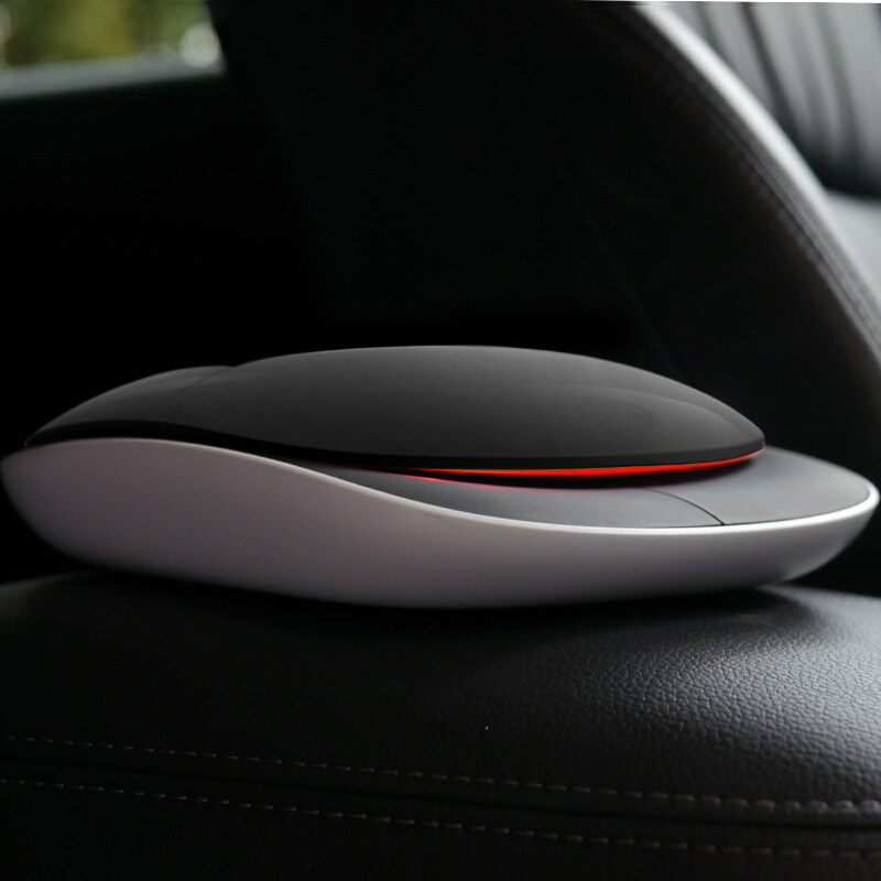 华冲守卫太阳能车载空气墙净化器汽车内用生态负离子氧吧香薰除烟味PM2.5 加强款空气净化器(黑色)