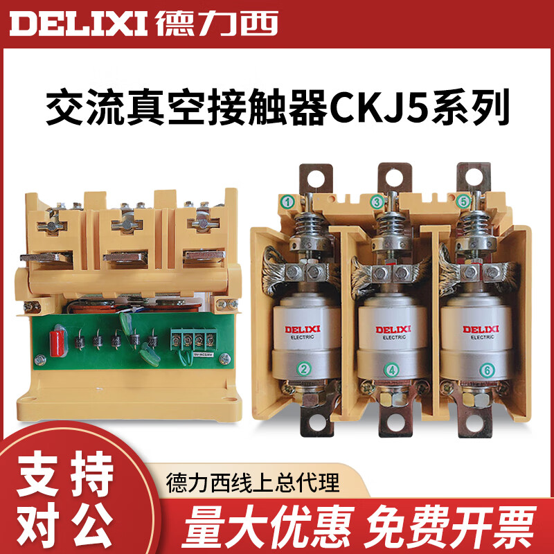 德力西電氣（DELIXI ELECTRIC）-80/125/160/250/400/630A真空接觸器1140/220/380/36V CKJ5-80A 220V