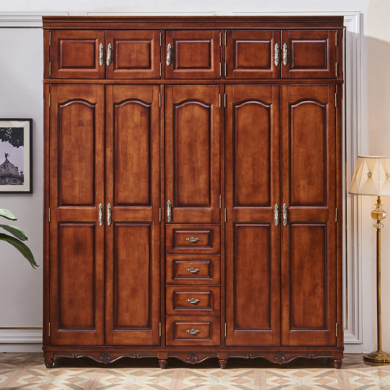 旭媛卧室衣柜主卧欧式衣柜小户型轻奢衣柜简约现代美式乡村 5门 图片