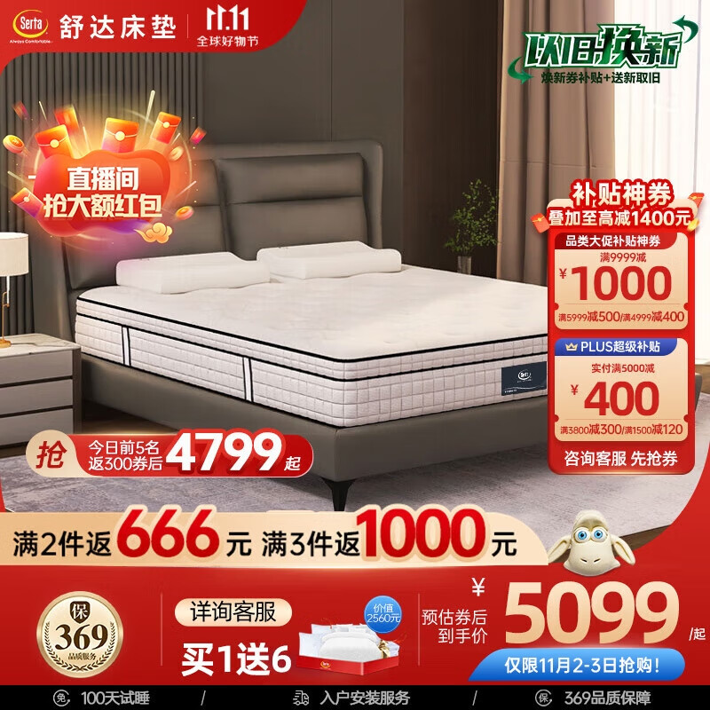 舒达（serta）乳胶床垫MIRA COIL连续弹簧支撑系统软硬双面25CM致眠床垫1.8x2米高性价比高么？