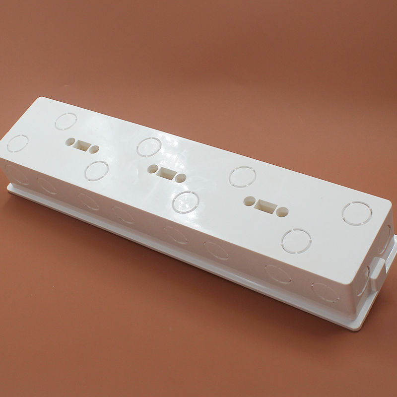 丹斯提尼86型暗装 pvc阻燃接线盒 连体盒四联盒 四位 预埋暗装86底盒