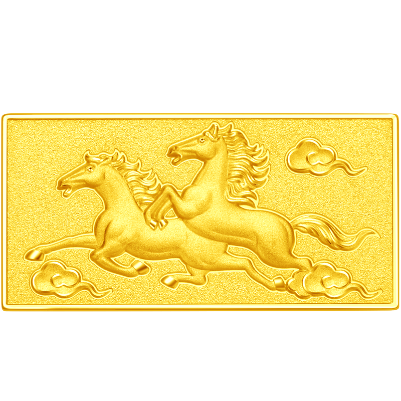 周大福 马到成功 足金黄金投资金条金钞(约:10g计价) eoi5 金au999.