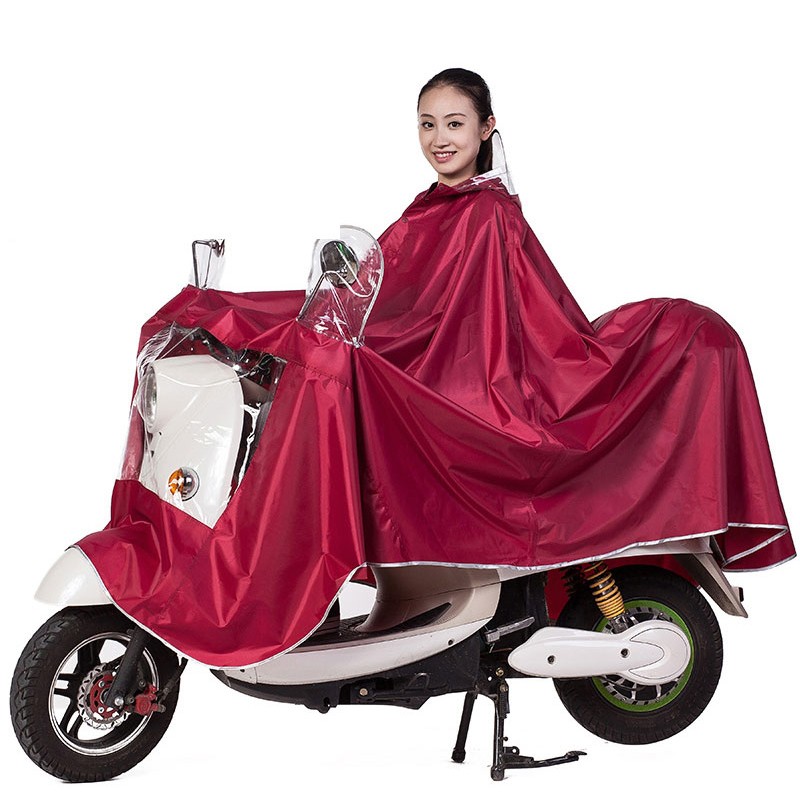 骑安电动车雨衣男女单人成人雨披加大加厚摩托车电瓶车雨衣 紫红色 XXXL