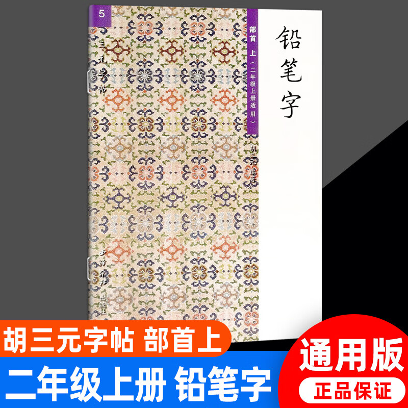 胡三元教写字 铅笔字 部首上 5二年级上适用 小学生2年级语文同步练习