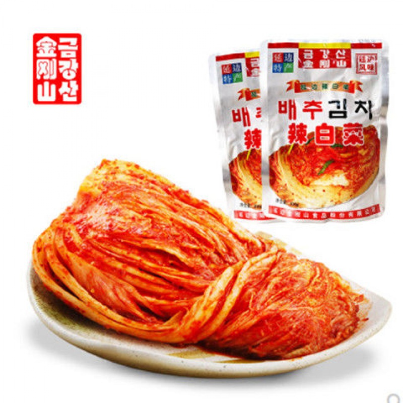 金刚山泡菜朝鲜族特产韩国风味酸辣爽口 金刚山辣白菜400g*2袋