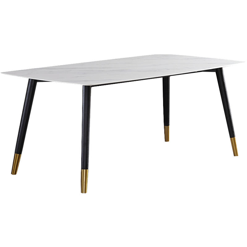 方寸毫厘 餐桌 岩板餐台简约北欧现代家用白蜡实木餐桌椅组合1.3米1.4m1.6米长方形饭桌轻奢桌子 白蜡木岩板餐桌(1.3米单桌)