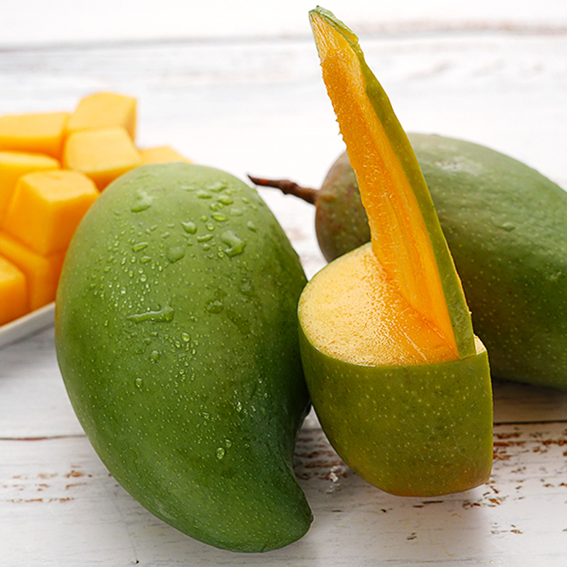 芒果越南大青芒9斤新鲜水果个大核薄青芒果400g起带箱5斤35个