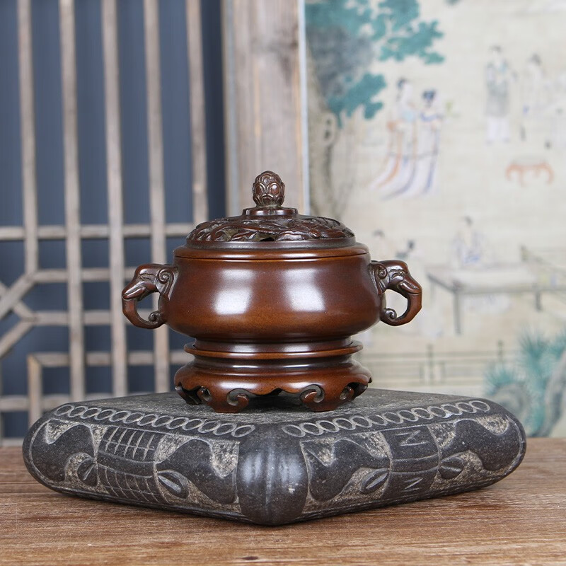炉天下炉天下(苏州)铜香炉带座象耳狮耳龙耳熏炉琴炉茶炉文房香具明清