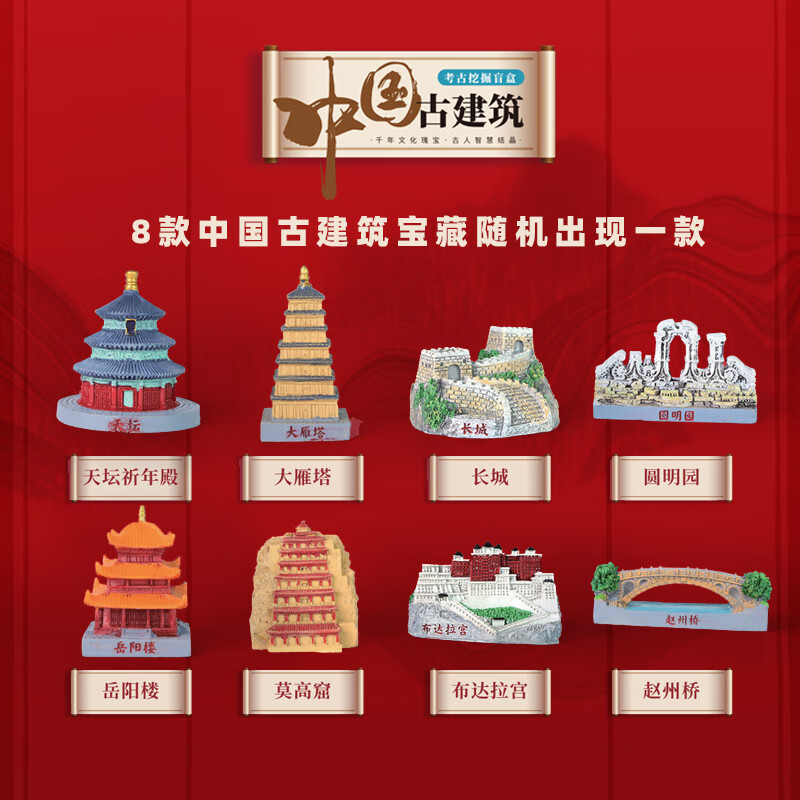 考古挖掘古建筑文创模具古建筑模型匹诺考古挖掘中国古建筑大雁塔