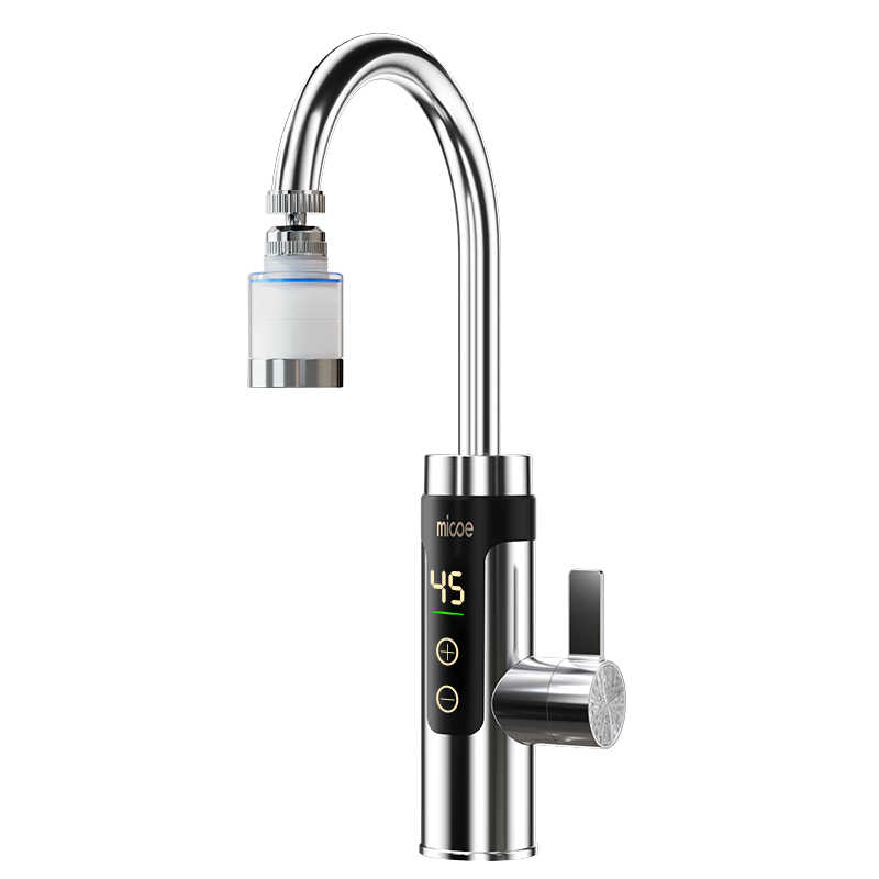 四季沐歌（MICOE） 電熱水龍頭熱水器快速加熱水龍頭即熱式廚房小廚寶變頻恒溫電加熱家用廚衛兩用水龍頭加熱器 【變頻恒溫】電鍍銀+漏保+過濾萬向頭