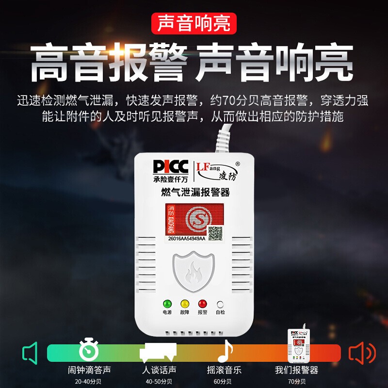 立可安新国标 燃气报警器 天然气报警器家用厨房煤气泄漏自动切断阀 燃气报警器店长推荐款