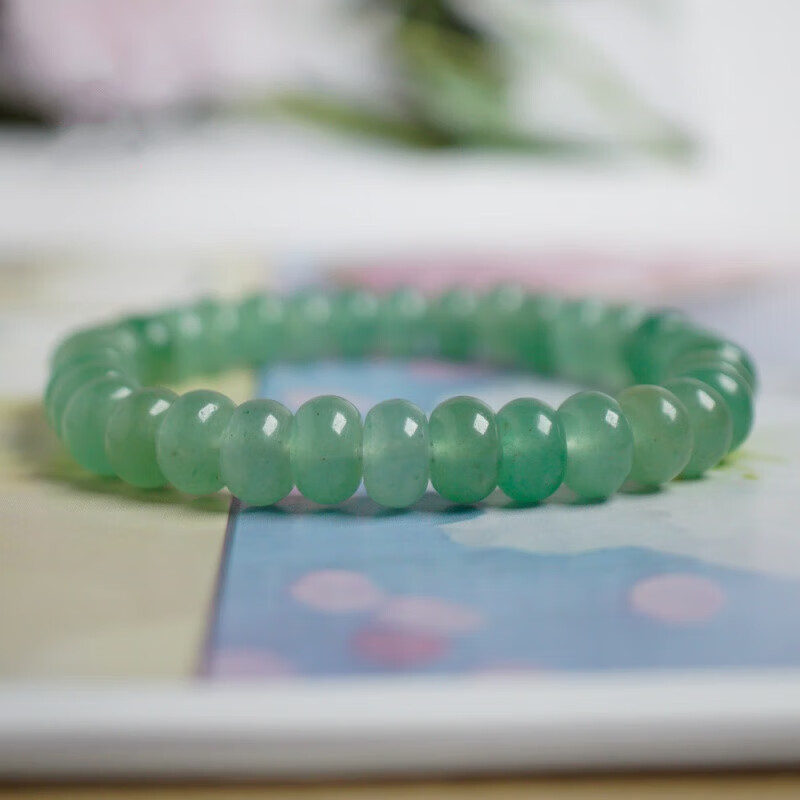 牧思 天然东陵玉算盘珠手链女 款饰品手串玉石珠串汉服配饰