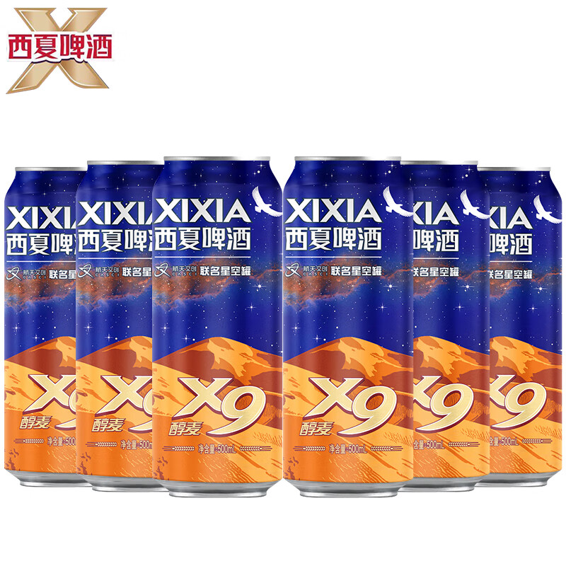嘉士伯西夏啤酒x9星空罐 西北宁夏风味啤酒500ml 6罐