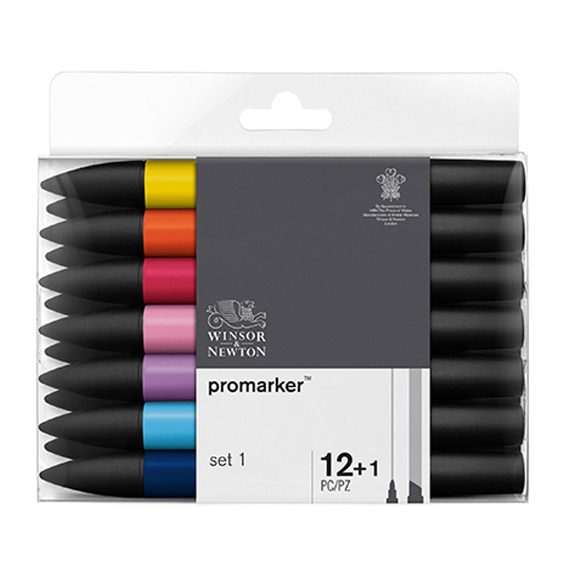 温莎牛顿 双头马克笔专业绘图马克笔 12色经典套装