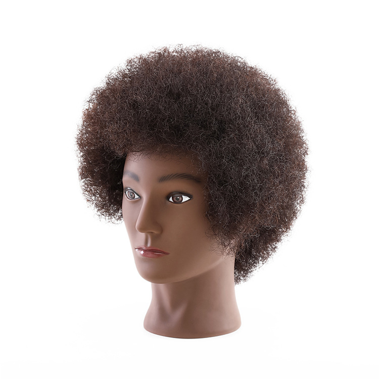 天使丝丝 假发头模黑皮肤假人 头爆炸头头模 短卷发脏辫齐刘海爆炸头