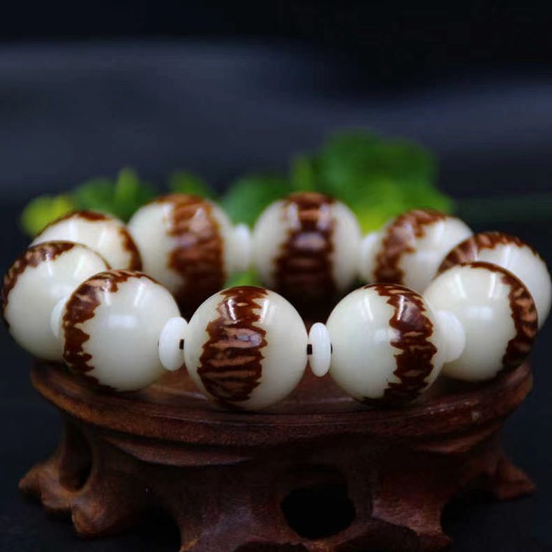 精品大双面莲花菩提子手串23mm佛珠手链饰品 双面莲花菩提手串