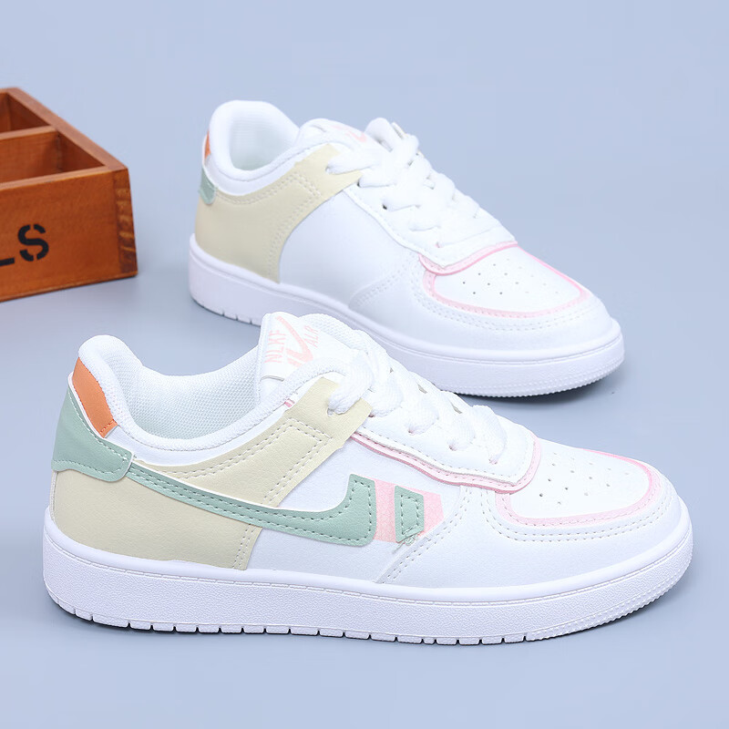 觉茉(juemo)软底跑步马卡龙女童鞋子新款春时尚轻便女孩运动鞋大儿童