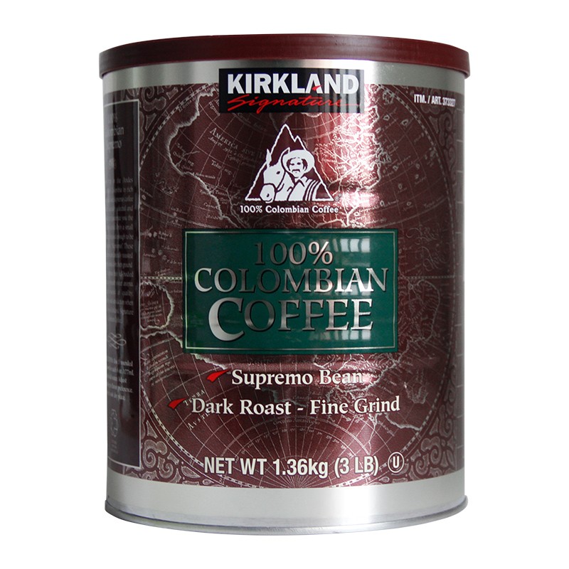 美国进口Kirkland柯克兰哥伦比亚滤泡式焙炒咖啡粉1360g