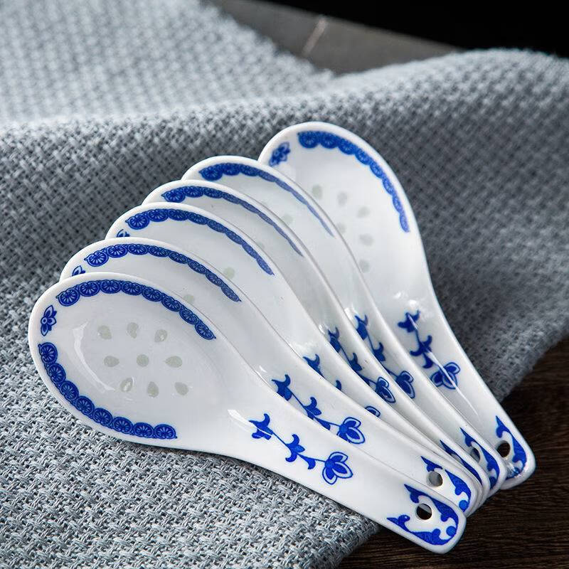 妙普乐小调羹陶瓷套装青花    勺子陶瓷调羹小汤勺景德镇陶瓷汤匙青花