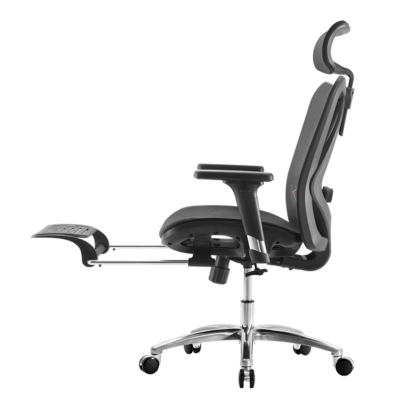 西昊M57 人体工程学椅电脑椅办公椅电竞椅老板椅座椅 黑色带脚踏