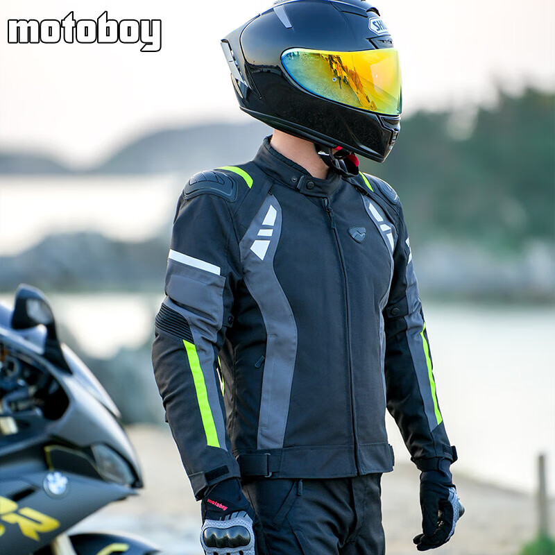 MOTOBOY骑行服摩托车四季通用冬季骑士服男机车服装保暖抗摔 SJ02深灰XL