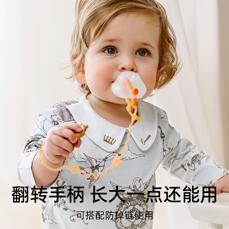 嫚熙（EMXEE）婴儿牙胶3-6个月小月龄口欲期玩具防吃手磨牙棒安抚咬胶宝宝牙胶 卡松绿带收纳盒 1只装