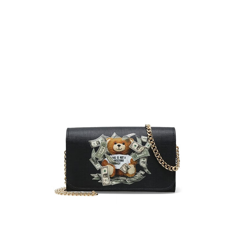莫斯奇诺(moschino)moschino 女士美金熊链条单肩斜挎包 黑色2 t8150