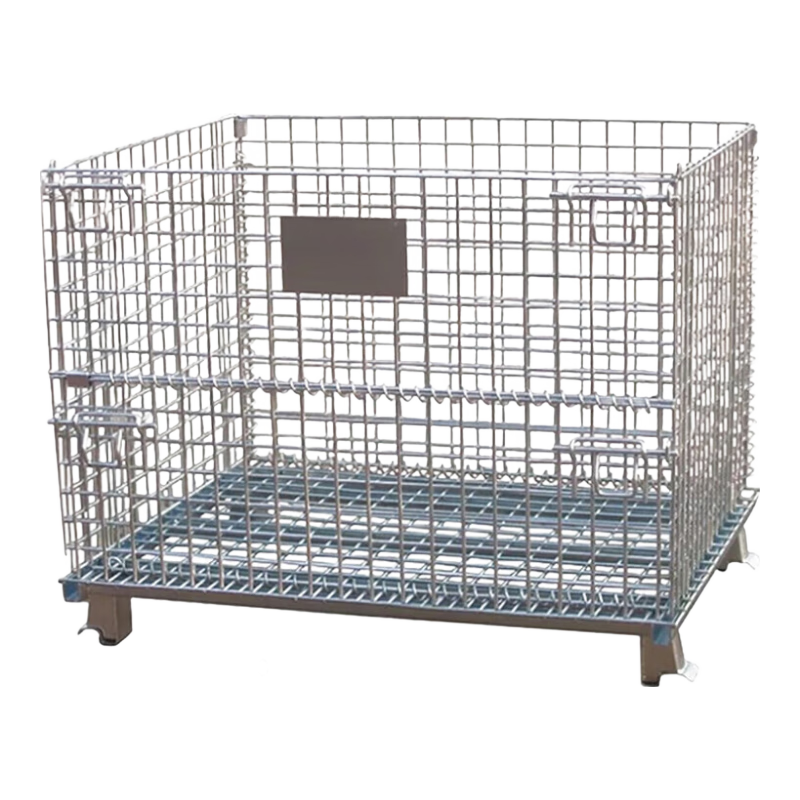穩(wěn)斯坦 WST257 倉儲籠 折疊金屬周轉(zhuǎn)箱筐臺車鐵絲框鐵籠 物流箱B-1(1000*800*840mm) 定制