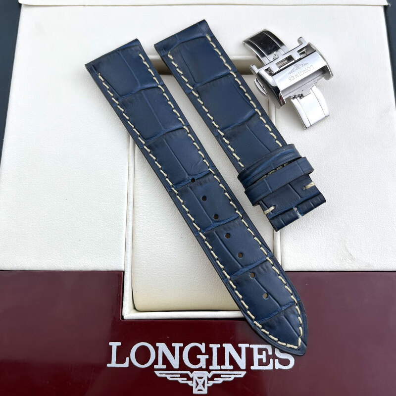 浪琴名匠表带原装真皮男女名匠月相皮带l2 793大嘴鳄鱼皮纹原厂 名匠