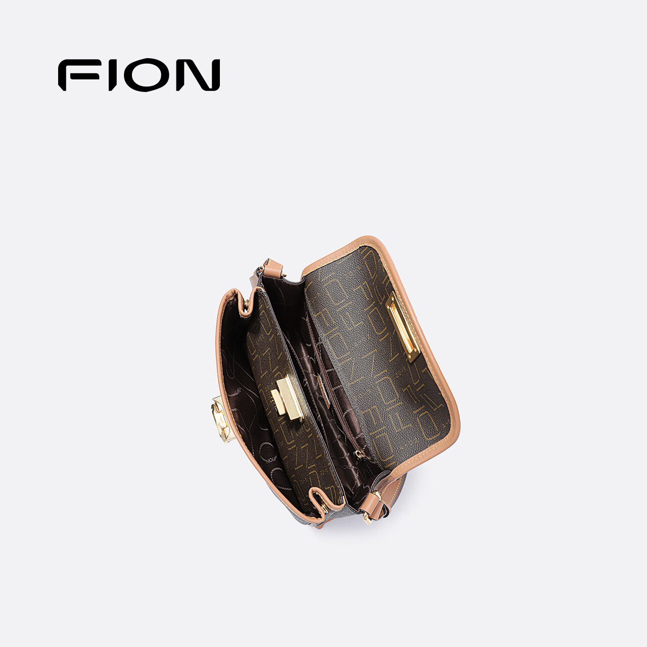 菲安妮（FION）女包包2025新款时尚托特包大容量单肩手提小方包生日礼物 啡/驼（大款）