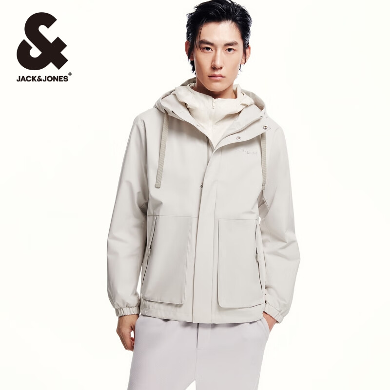 杰克·琼斯（JACK&JONES）春秋外套男士休闲夹克合集 224321086C43缎白色 L 180